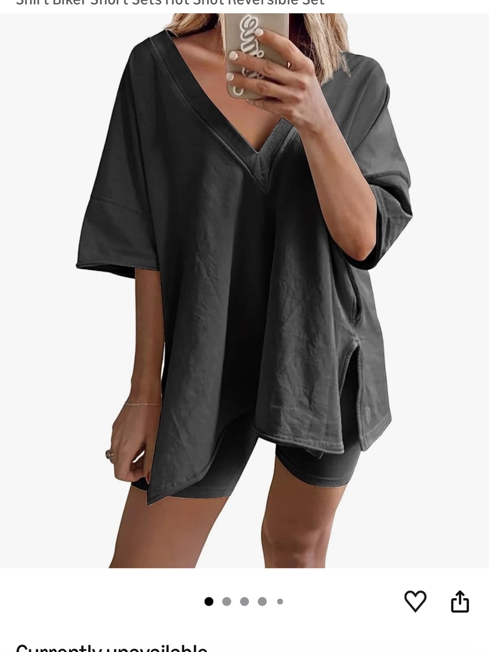 Amazon Oversized V-Neck Short Sleeve Jumpsuit Romper in charcoal